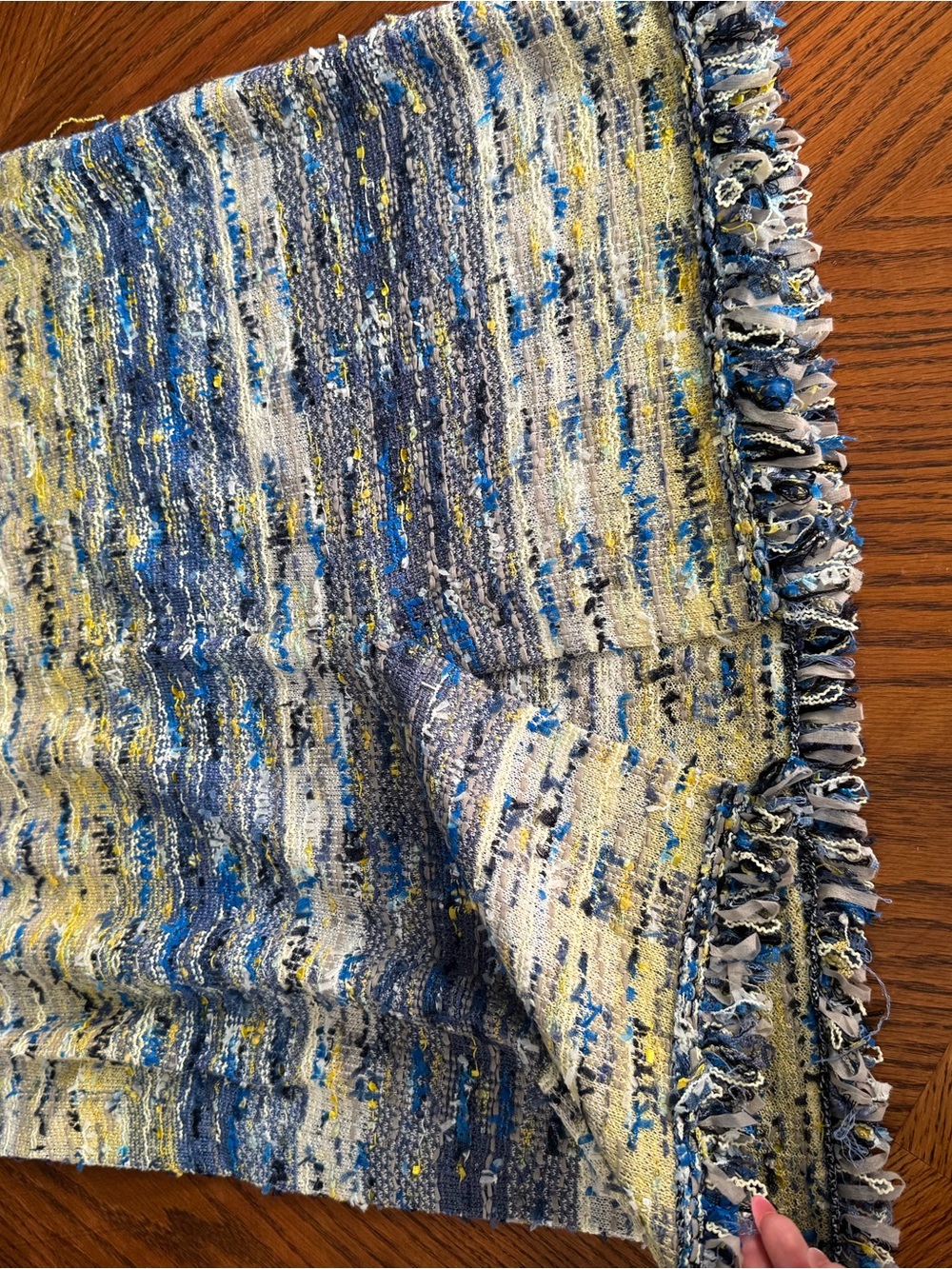 ST.JOHN Women's Tweed Blue Yellow White Gray Purple Dress Sz 12 - Picture 3 of 5